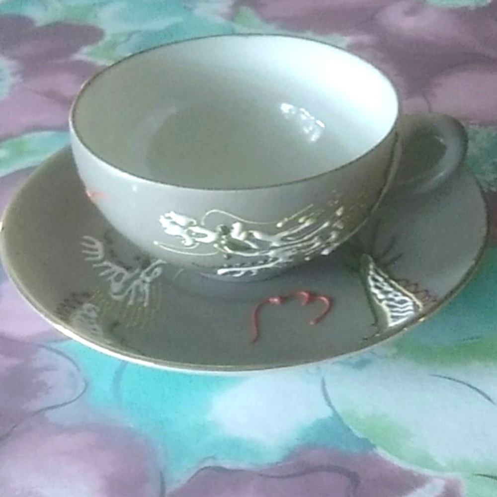 Eggshell Vtg Demitasse Cup/Saucer Set